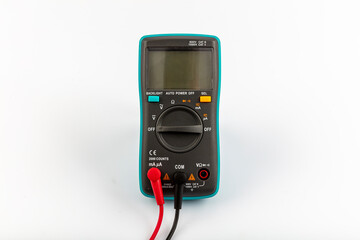 Digital multimeter. Object is isolated on white background without shadows