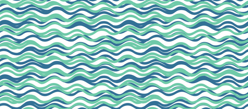 Geometric wavy seamless background. Illustration wave line texture.