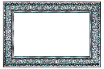 Old style silver frame isolated on a white background