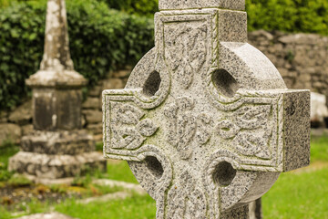Celtic cross in cemetery