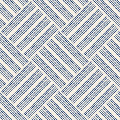 Geometric seamless pattern. Elegant abstract background with diamond shapes, zigzag, grid, net, lattice, repeat tiles. Ornament design in soft blue and white colors. Damask texture