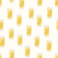 Seamless repeating pattern of glasses of lemonade