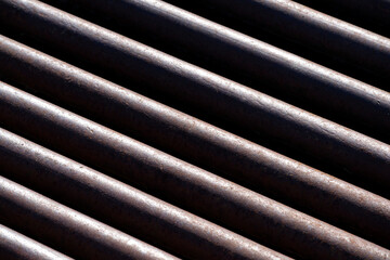 Metal bars draining street water