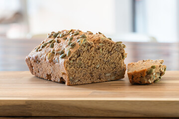 Dinkel wheat (spelt) bread with pumpkin seeds