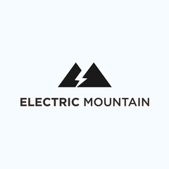 electric mountain logo. hill icon