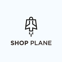 aircraft shop logo. airplane icon