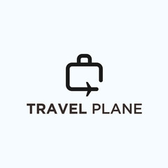 travel bag logo. airplane travel logo