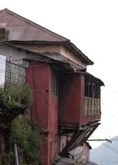 old abandoned wooden house architecture and windows