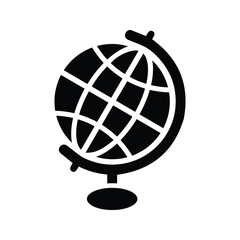 Obraz premium Education, geography, globe black icon