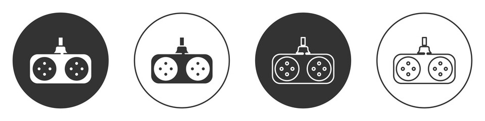 Black Gamepad icon isolated on white background. Game controller. Circle button. Vector Illustration.