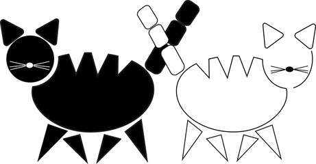 vector emage pair of schematic contrast cats