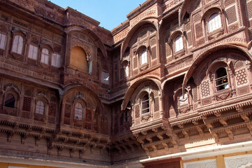 Fototapeta na wymiar Mehrangarh fort is a beautiful fort situated in Jodhpur, Rajasthan