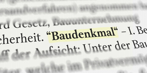 Baudenkmal mit Textmarker markiert