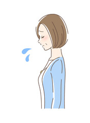 悲しむ女性の横顔