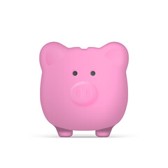 Purple piggy bank in the form of pigs. Piggy bank for money. Isolated. Vector.