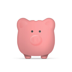 Pink piggy bank in the form of pigs. Piggy bank for money. Isolated. Vector.