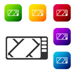 Black Gps device with map icon isolated on white background. Set icons in color square buttons. Vector Illustration.