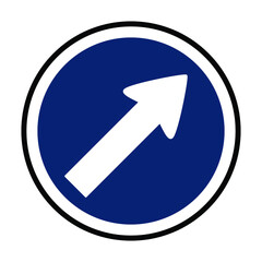 keep right sign, turn right signal, keep right traffic sign icon