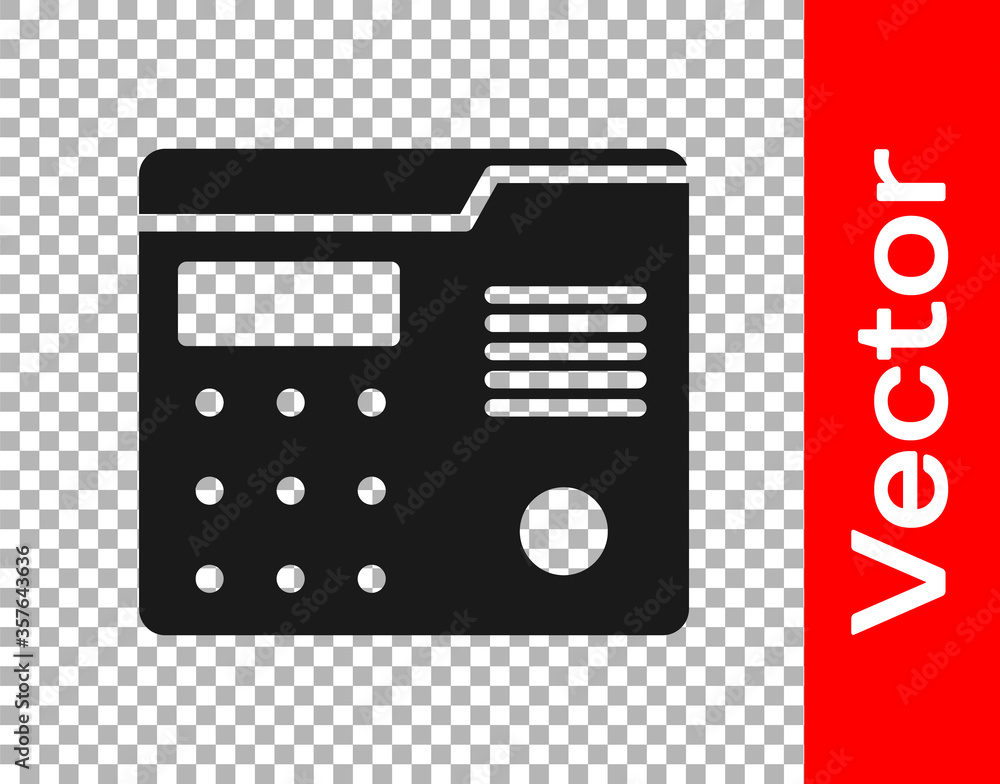 Poster black house intercom system icon isolated on transparent background. vector illustration.