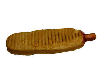 French hot dog isolated on white background