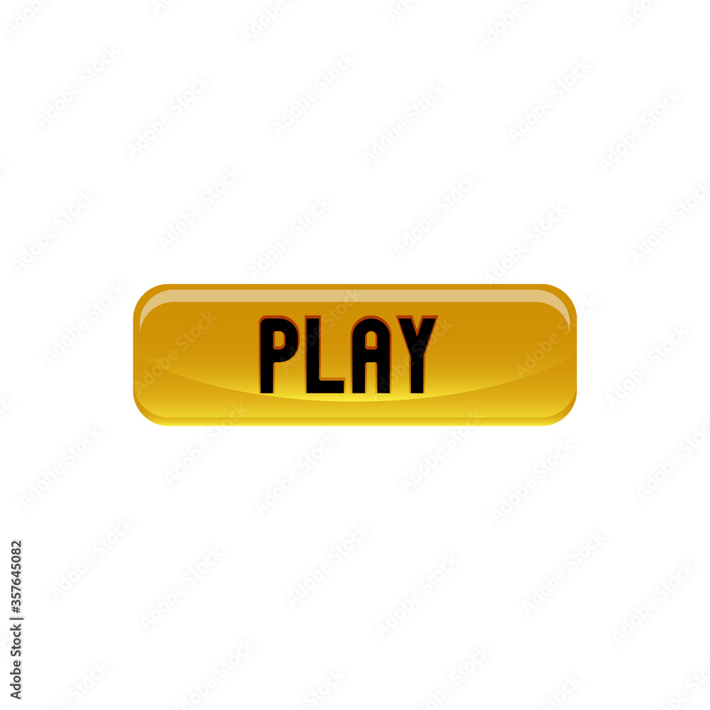 Poster start play button design template vector isolated on white background