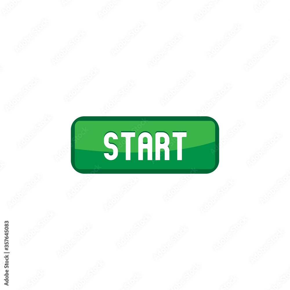 Poster start play button design template vector isolated on white background