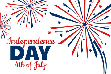 Independence Day in United States of America, USA. 4th of July. Holiday concept. Template for background, banner, card, poster with text inscription. Vector EPS10 illustration.