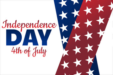 Fototapeta na wymiar Independence Day in United States of America, USA. 4th of July. Holiday concept. Template for background, banner, card, poster with text inscription. Vector EPS10 illustration.