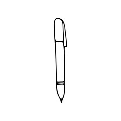 Doodle pen icon in vector. Hand drawn pen icon in vector