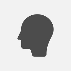 Head icon isolated on white background. Vector illustration.