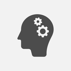 Head icon isolated on white background. Vector illustration.