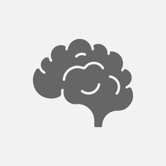 Brain icon isolated on white background. Vector illustration.