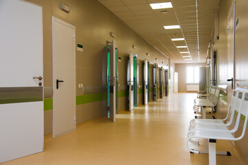 Empty hospital hallway