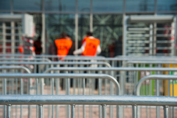 Turnstile entrance to the stadium