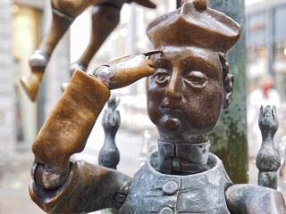 Sculpture at a fountain in Aachen in Germany
