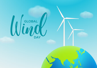 Naklejka premium global wind day poster
