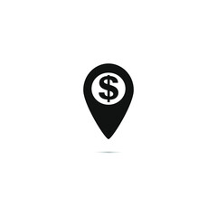 dollar icon in location pointer vector illustration
