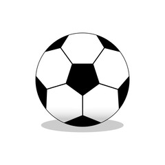 Football soccer ball cartoon style. Isolated illustration on white background. Flat style. Vector stock image