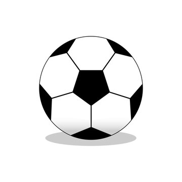 Football soccer ball cartoon style. Isolated illustration on white background. Flat style. Vector stock image