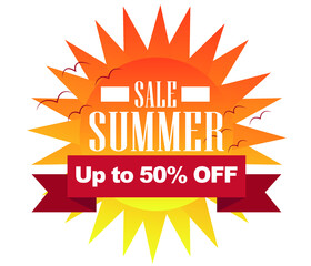 Summer sale. Discount label. Vector.