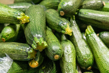 green zucchini selective focus. Organic groups background. Selective focus. Soft focus.