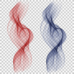 Vector set of vertical waves on a transparent background.