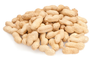 group of peanuts isolated on white background
