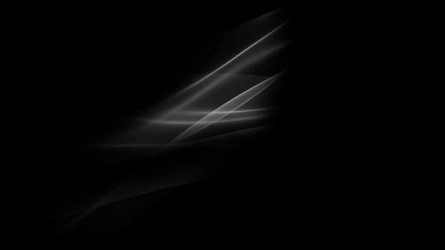 Abstract background animation of curved lines in undulating motion on a black background HD