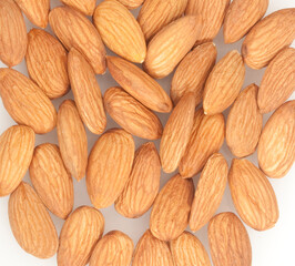 scattered peeled almonds