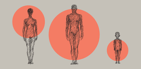 Silhouettes of woman, man and child