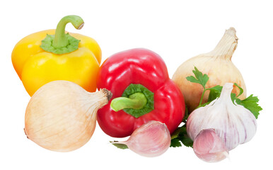 vegetables isolated on white background