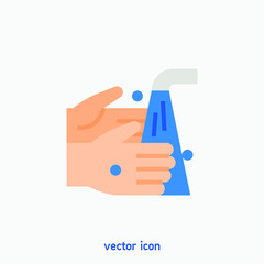 Washing hands vector icon illustration. Multicolor coronavirus preventive measure icon. Ui/Ux. Premium quality.