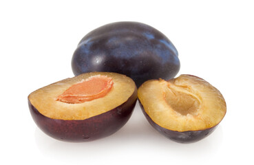 plums isolated on white background