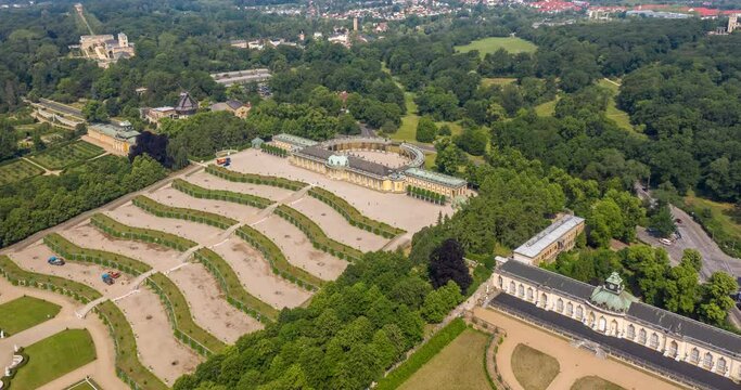 Schlosspark Sanssouci in Timelapse, Potsdam, Germany.